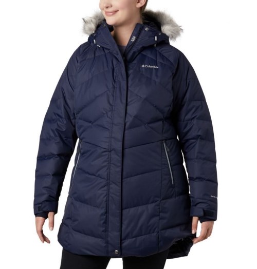 Columbia Lay D Down II Mid Jakke Dame Marineblå | Plus Size 51826E